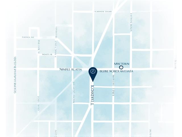 Map showing Harmony Haven's office location in midtown Atlanta, Georgia at 1180 West Peachtree Street NW.